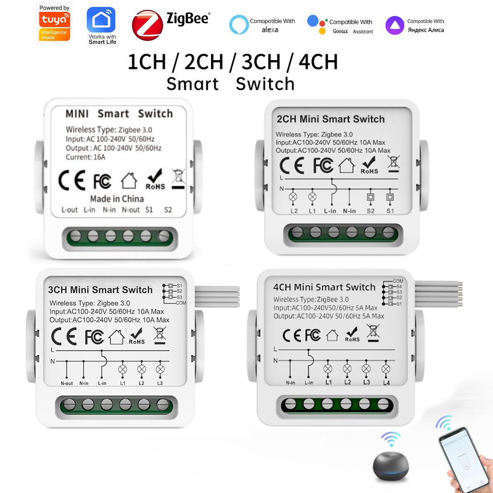 Smart Accessories - Interruptor Inteligente Tuya Zigbee 3.0 1/2/3/4