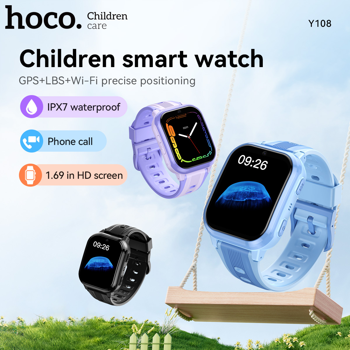Smartwatch Id - Relógio inteligente infantil HOCO Y108 com