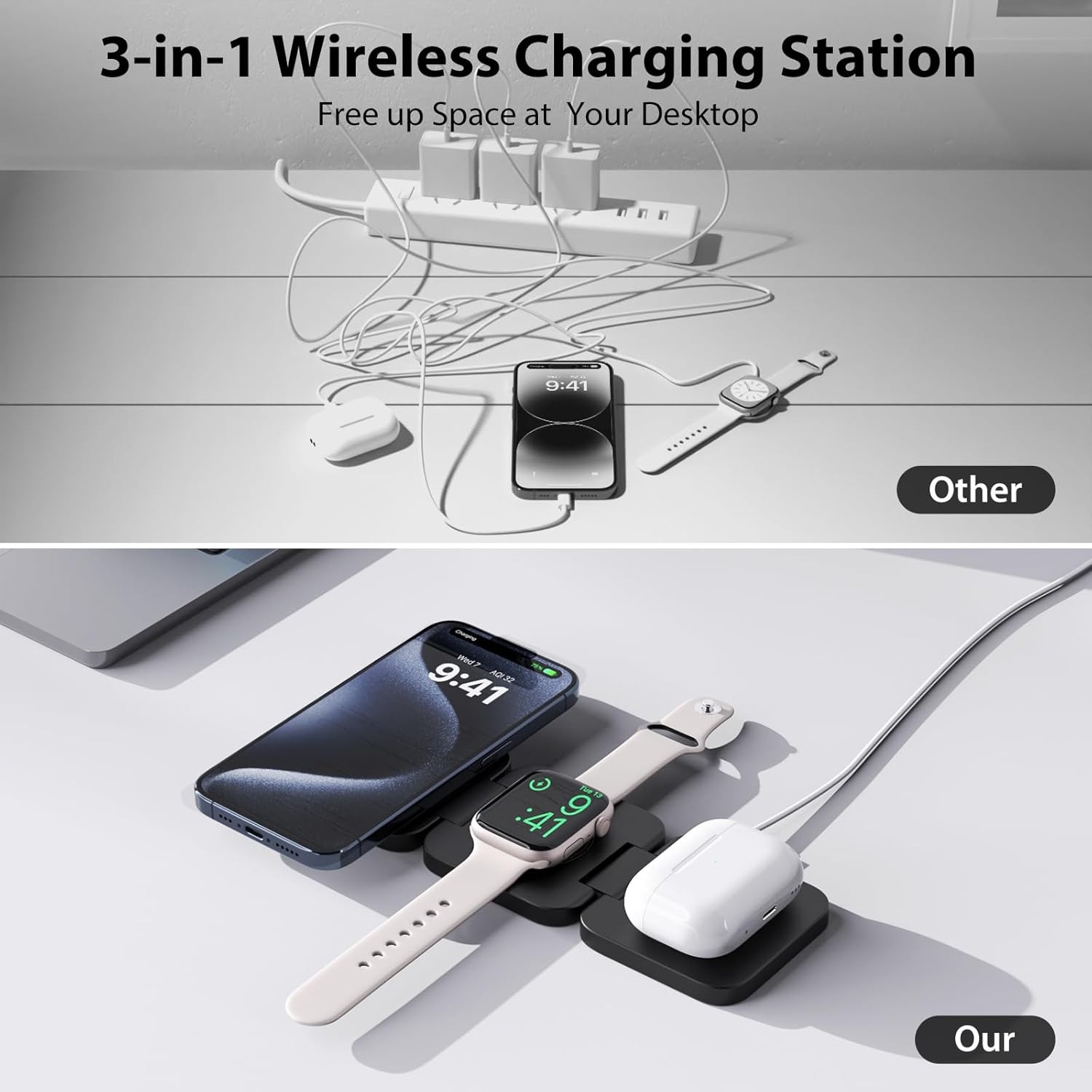 Dobrável 3 em 1 Carregador Sem - Watch Charger Cable avaliação e preço