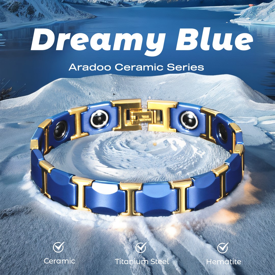 Pulseira de cerâmica azul sonh - Ceramic Link Bracelet avaliação e preço