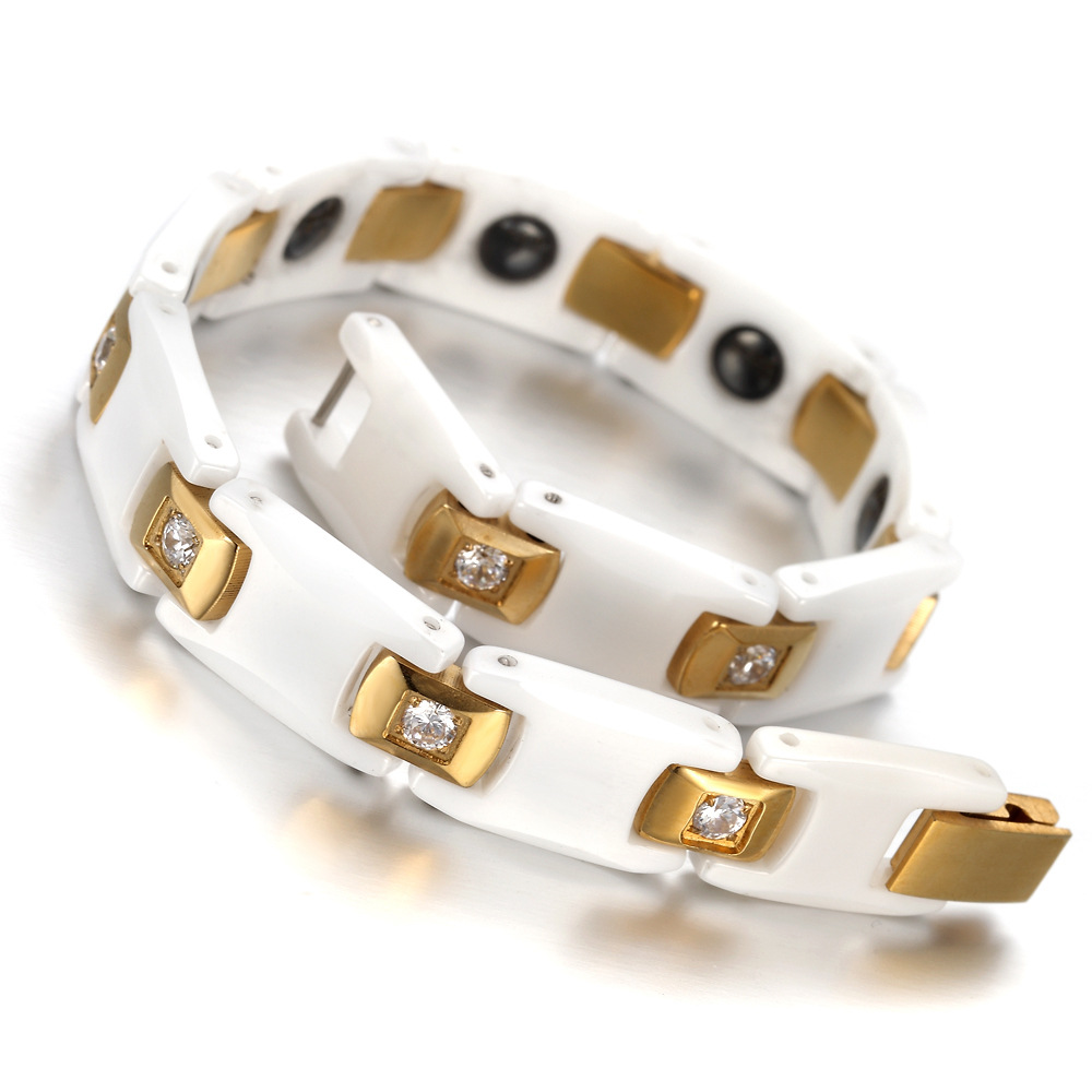 Vinterly Ouro Cor Pulseiras pa - Ceramic Link Bracelet avaliação e preço