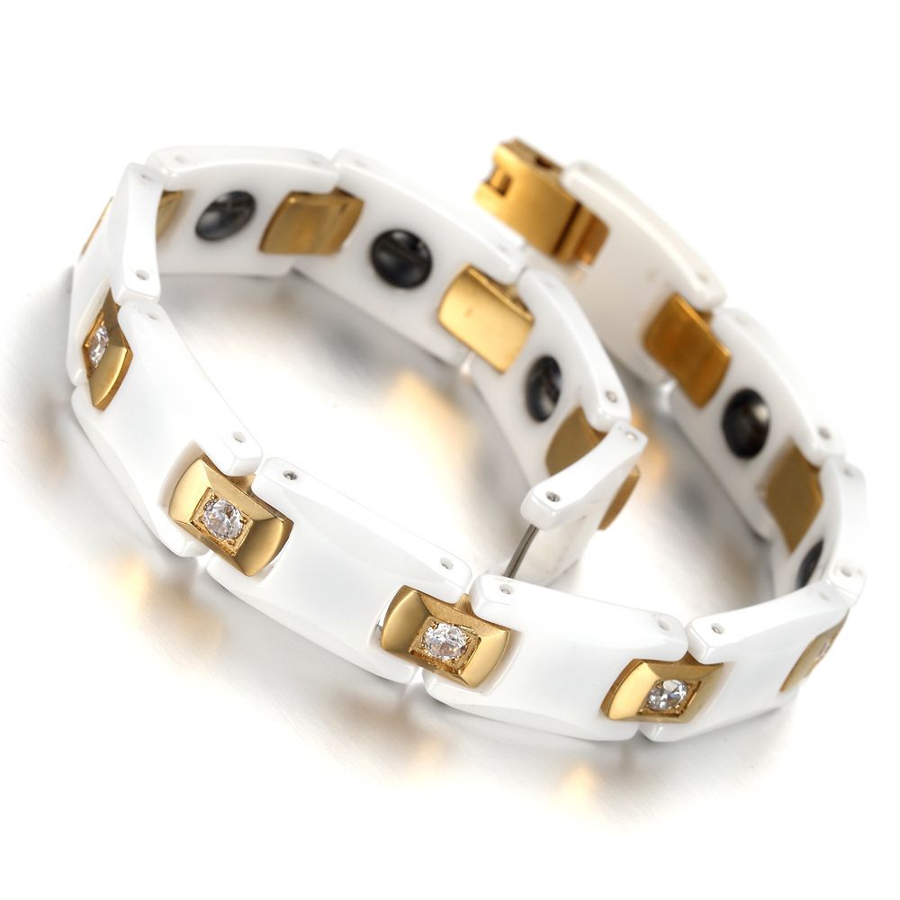 Vinterly Ouro Cor Pulseiras pa - Ceramic Link Bracelet avaliação e preço