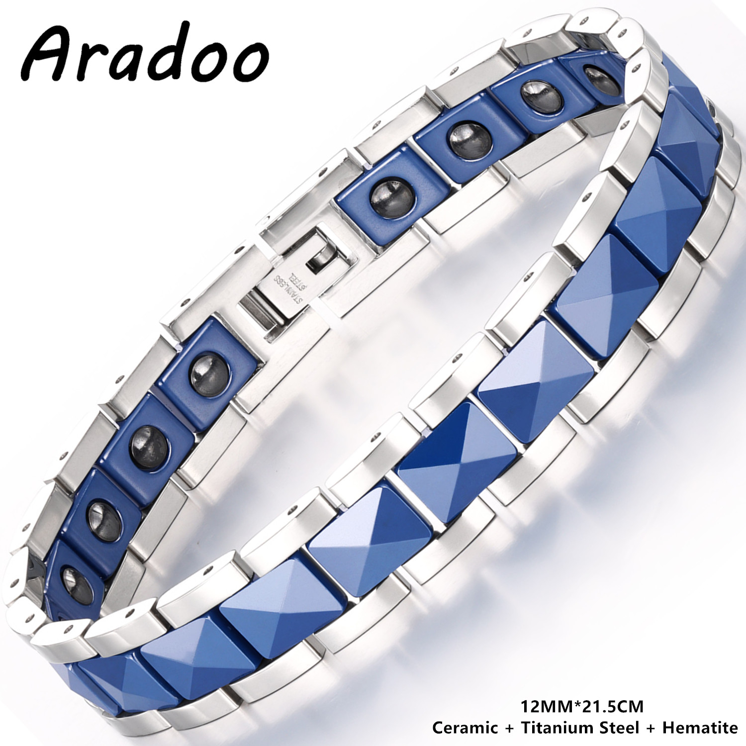ARADOO Pulseira de aço de titâ - Ceramic Link Bracelet avaliação e preço