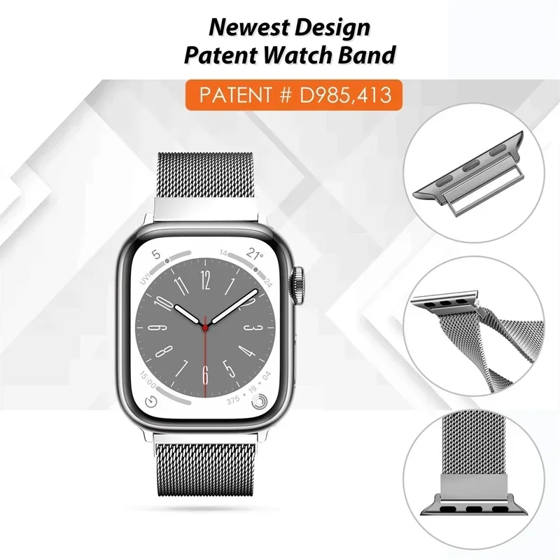 Pulseira milanesa para apple w - Smartwatch Watch Accessories For Women avaliação e preço