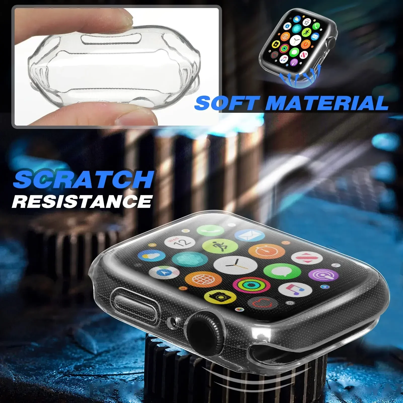 Capa para apple watch case 44m - Smartwatch Watch Accessories For Women avaliação e preço