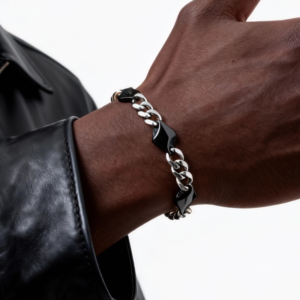 Pulseira de corrente de aço in - Ceramic Link Bracelet avaliação e preço