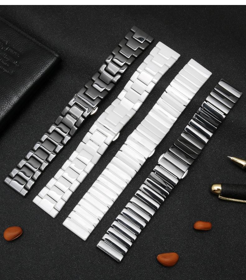 Pulseira de cerâmica de 22mm p - Ceramic Link Bracelet avaliação e preço
