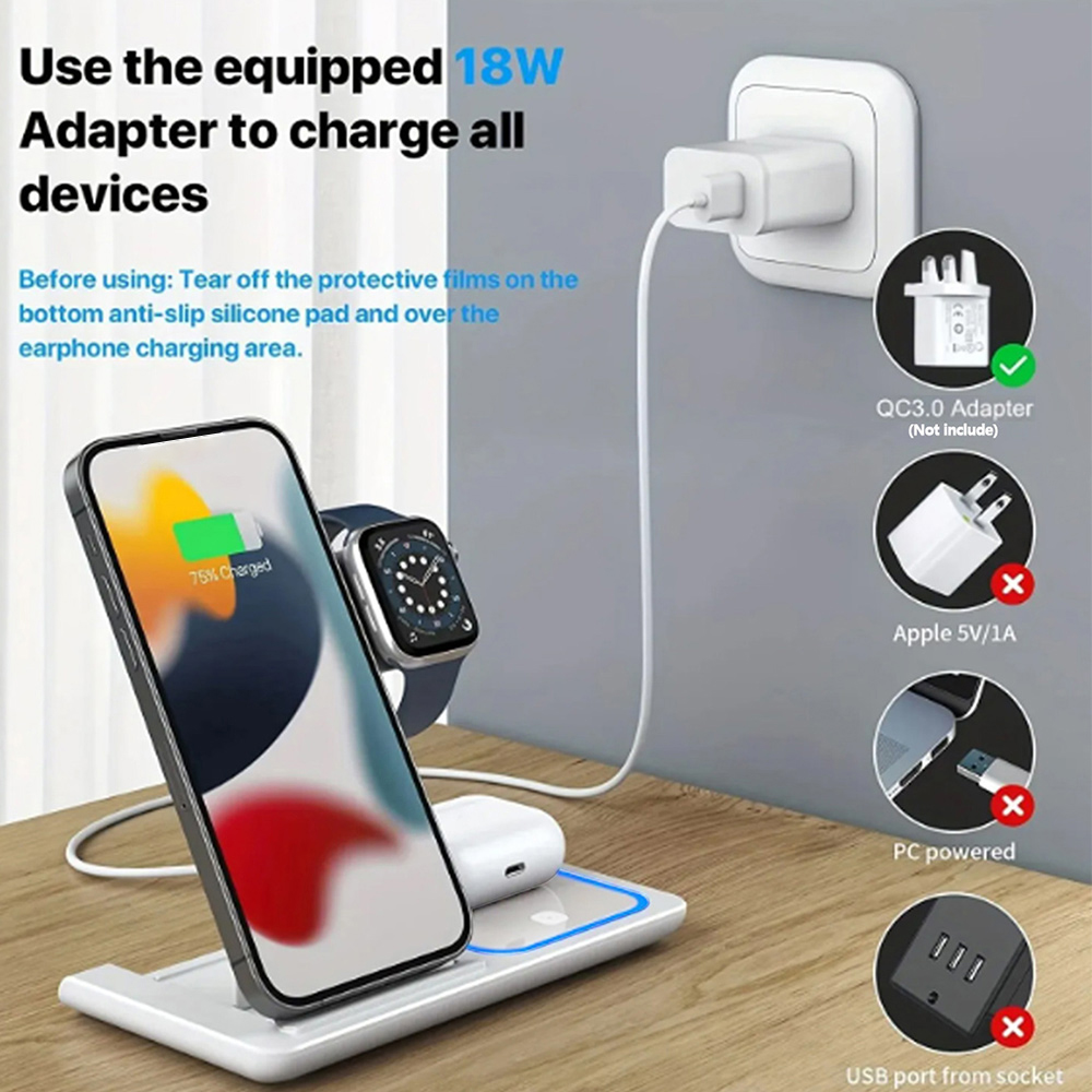 Carregador Sem Fio 3 em 1 de 1 - Watch Charging Dock avaliação e preço