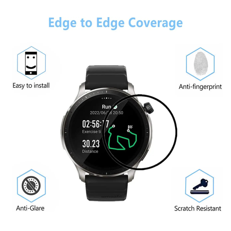 HD Curvo Anti-Scratch Filme pa - Amazfit Smartwatch Accessories avaliação e preço