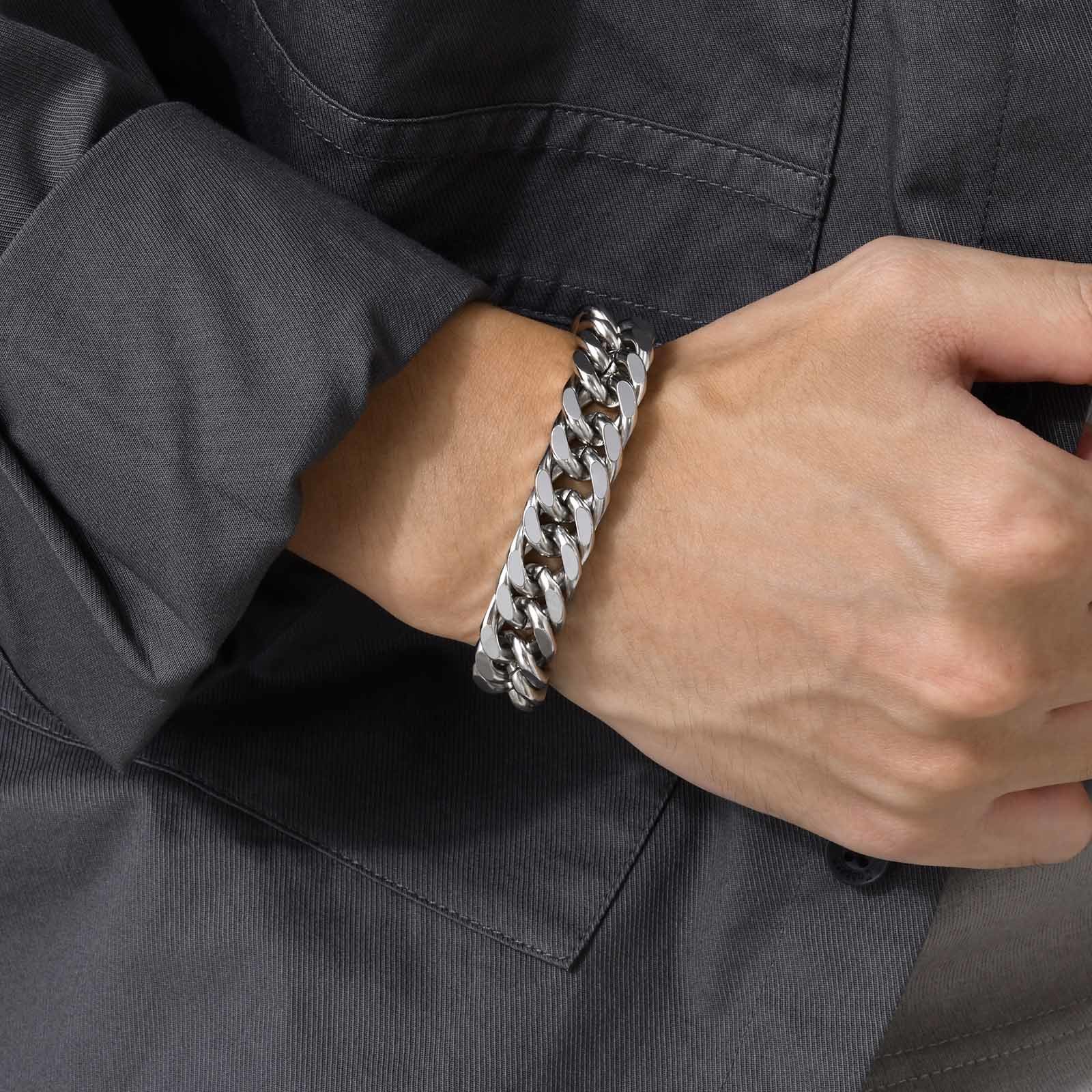 Pulseiras Masculinas de Aço In - Ceramic Link Bracelet avaliação e preço