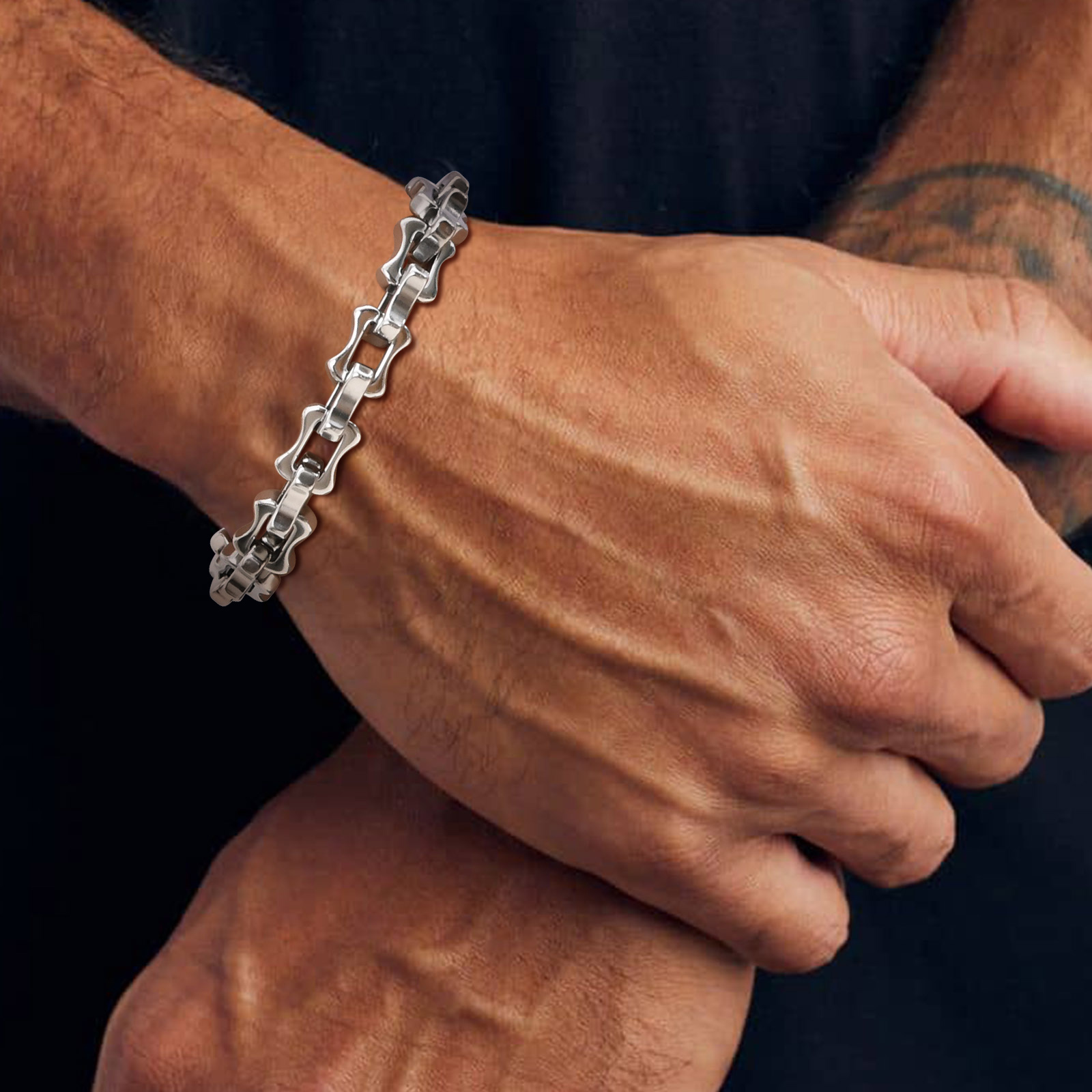Vnox-Pulseiras de Corrente Pes - Ceramic Link Bracelet avaliação e preço